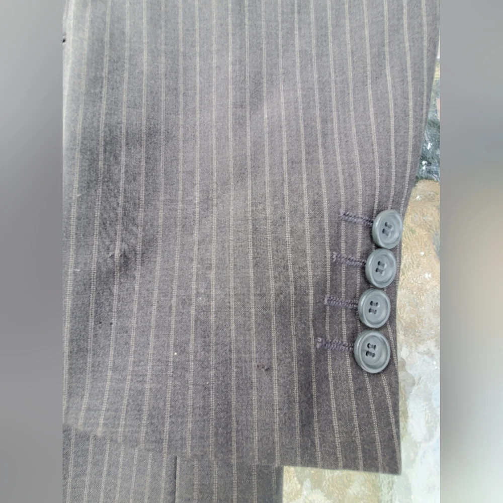 Italian Suit Coat Pinstripe LNC Blazer Tessuti Di Biella 41L (See Measurements)